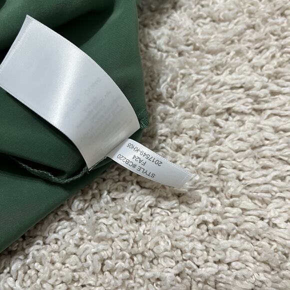 J.crew Large Gatlin Green Elegant Popover Henley Sleek Pleated Placket Blouse - Picture 6 of 8